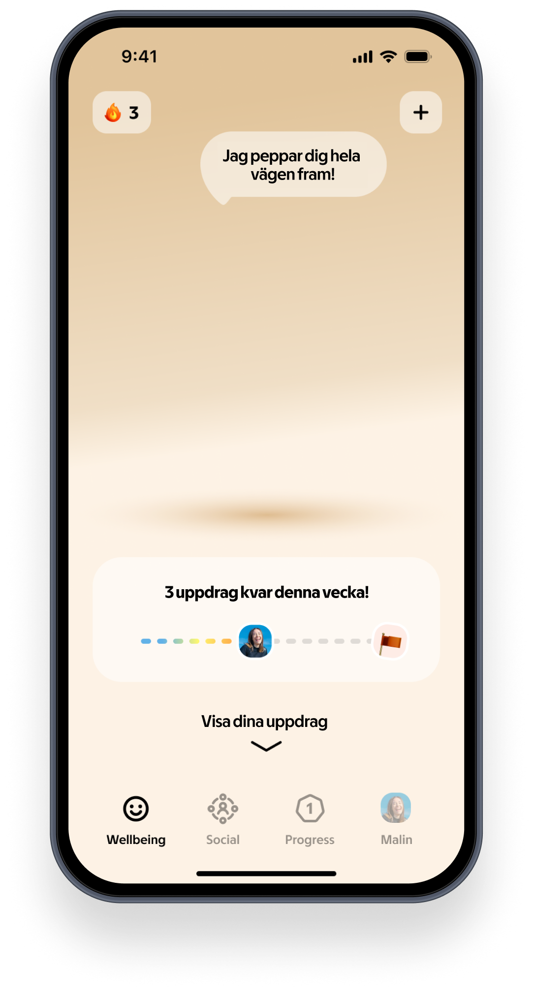 Palla-appen på iPhone med veckans hälsouppdrag